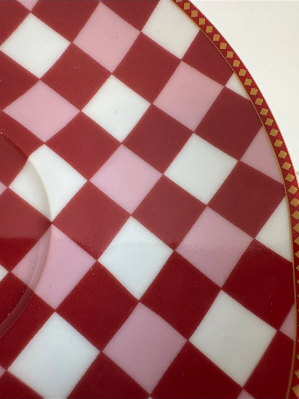 Kent Pottery Red Checkered Tea Set